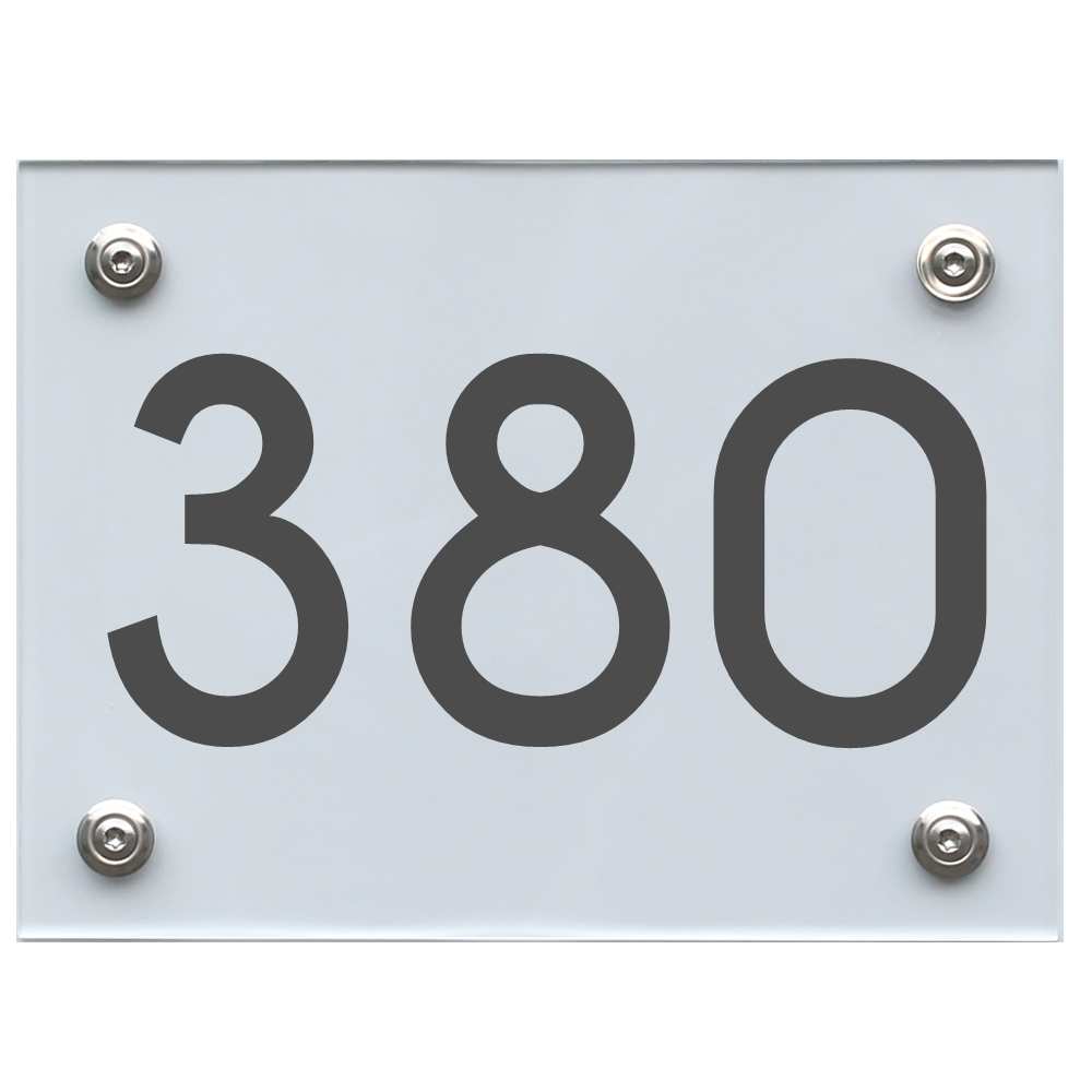 Hausnummernschild 380 dunkelgrau