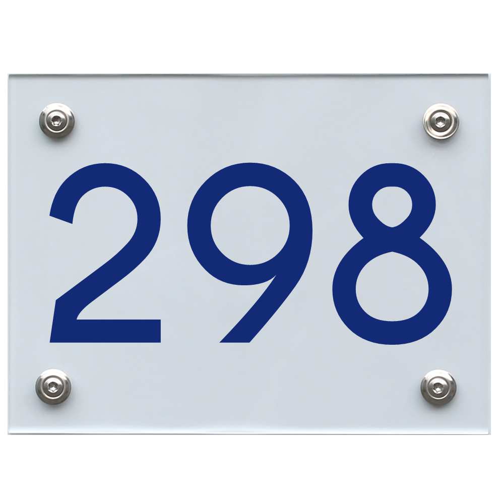 Hausnummernschild 298 blau