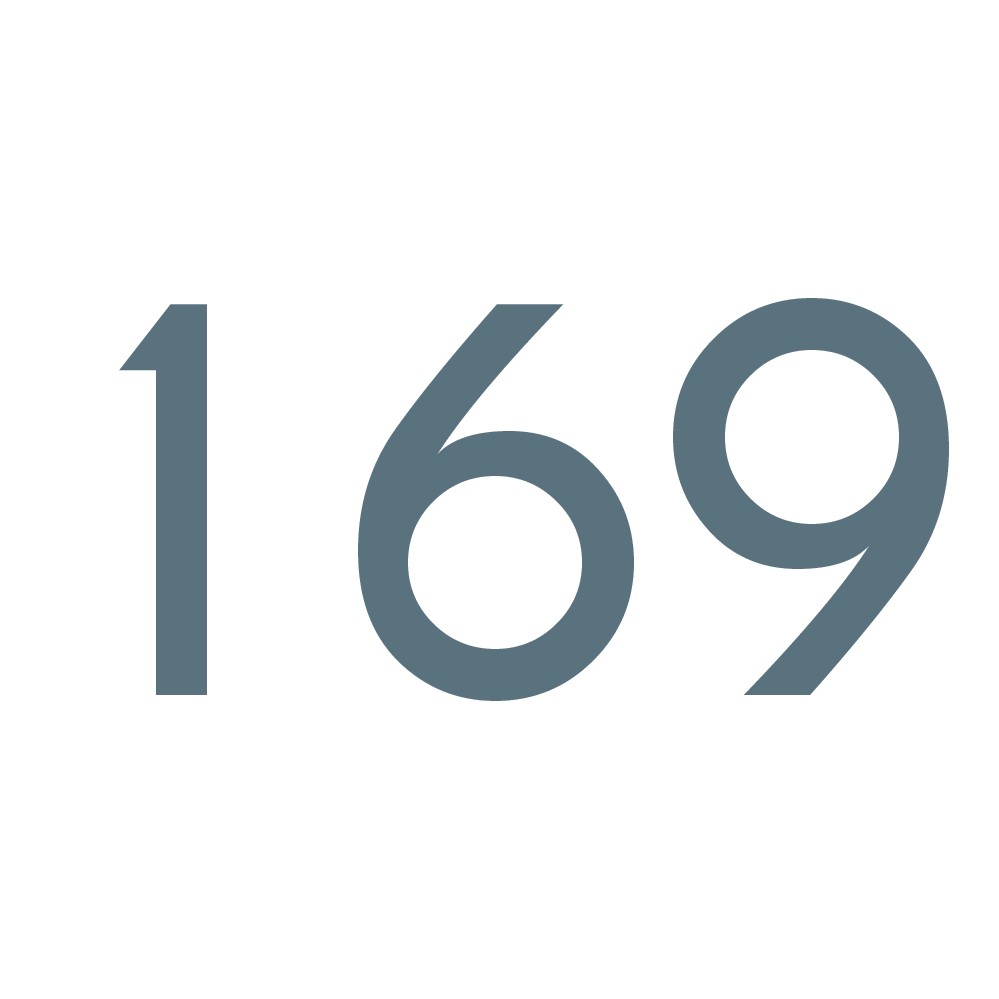 Hausnummer Aufkleber 169 silber