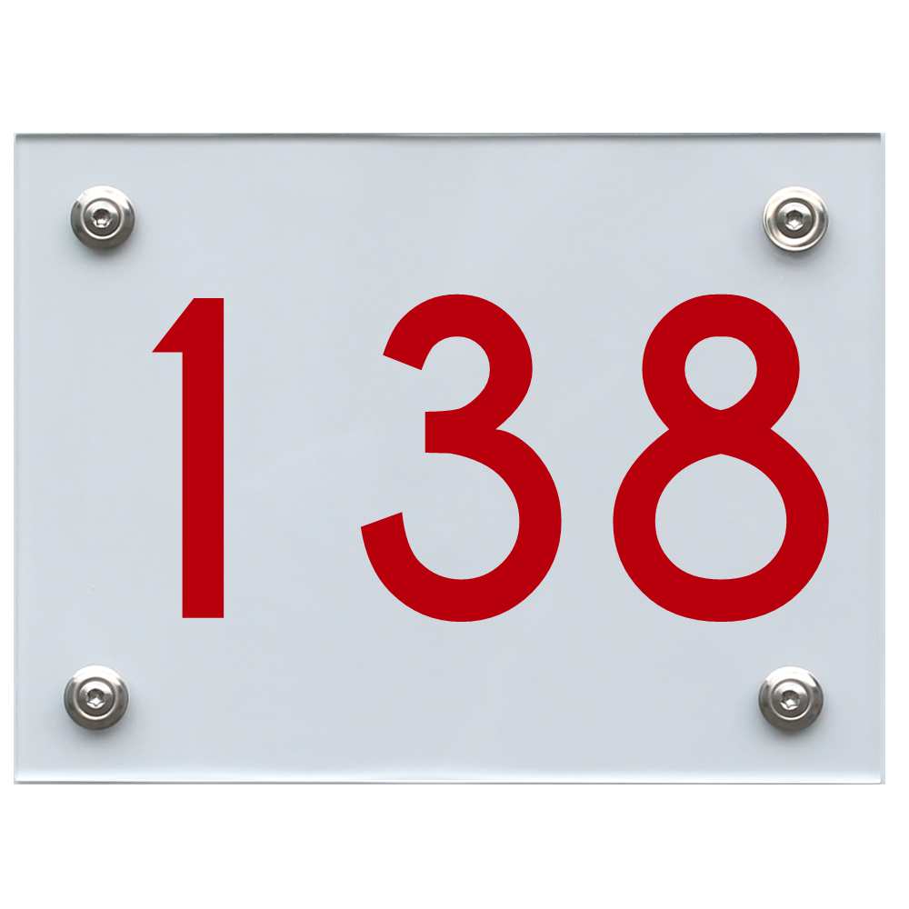 Hausnummernschild 138 rot