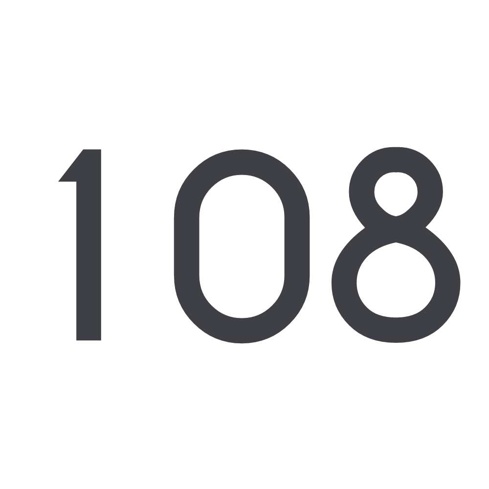 Hausnummer Aufkleber 108 dunkelgrau