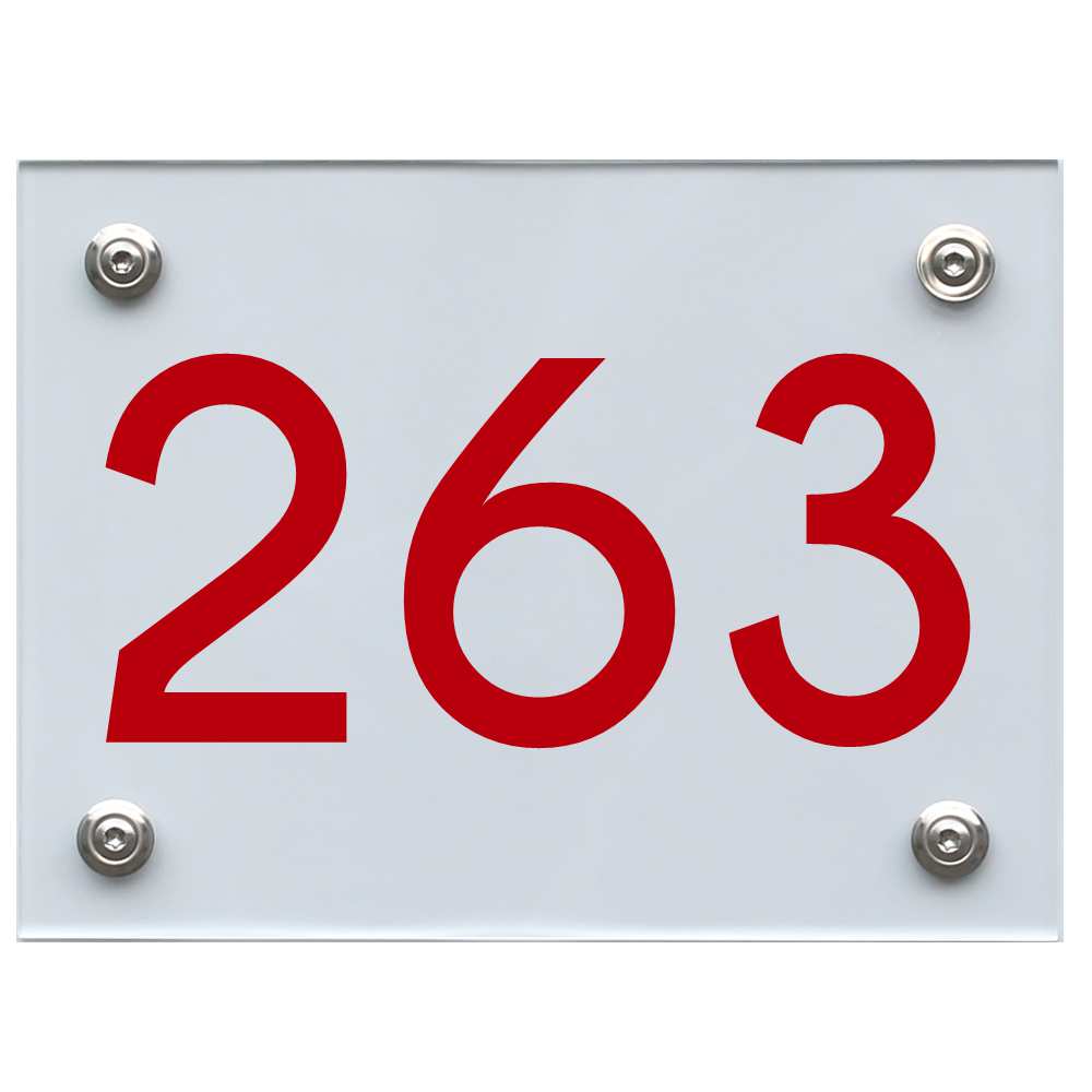 Hausnummernschild 263 rot