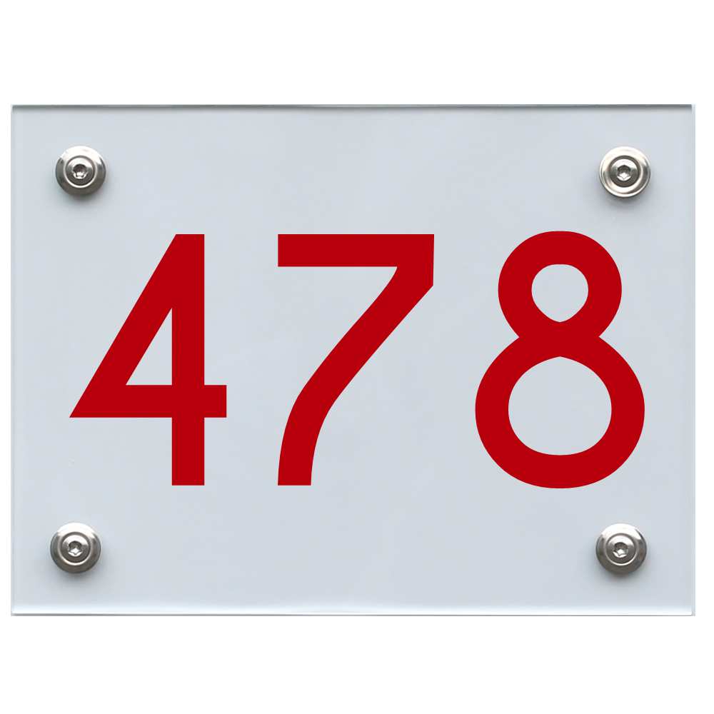 Hausnummernschild 478 rot