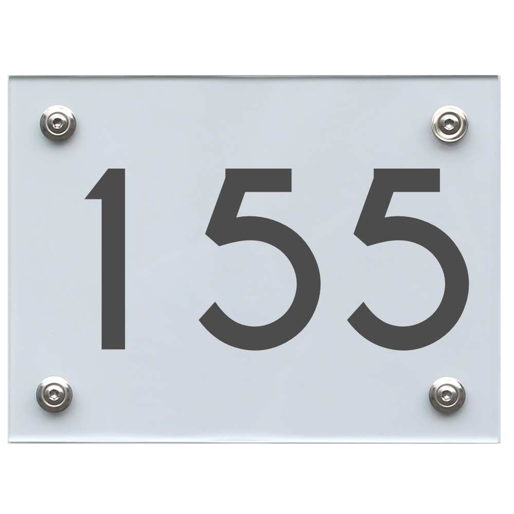 Hausnummernschild 155 dunkelgrau