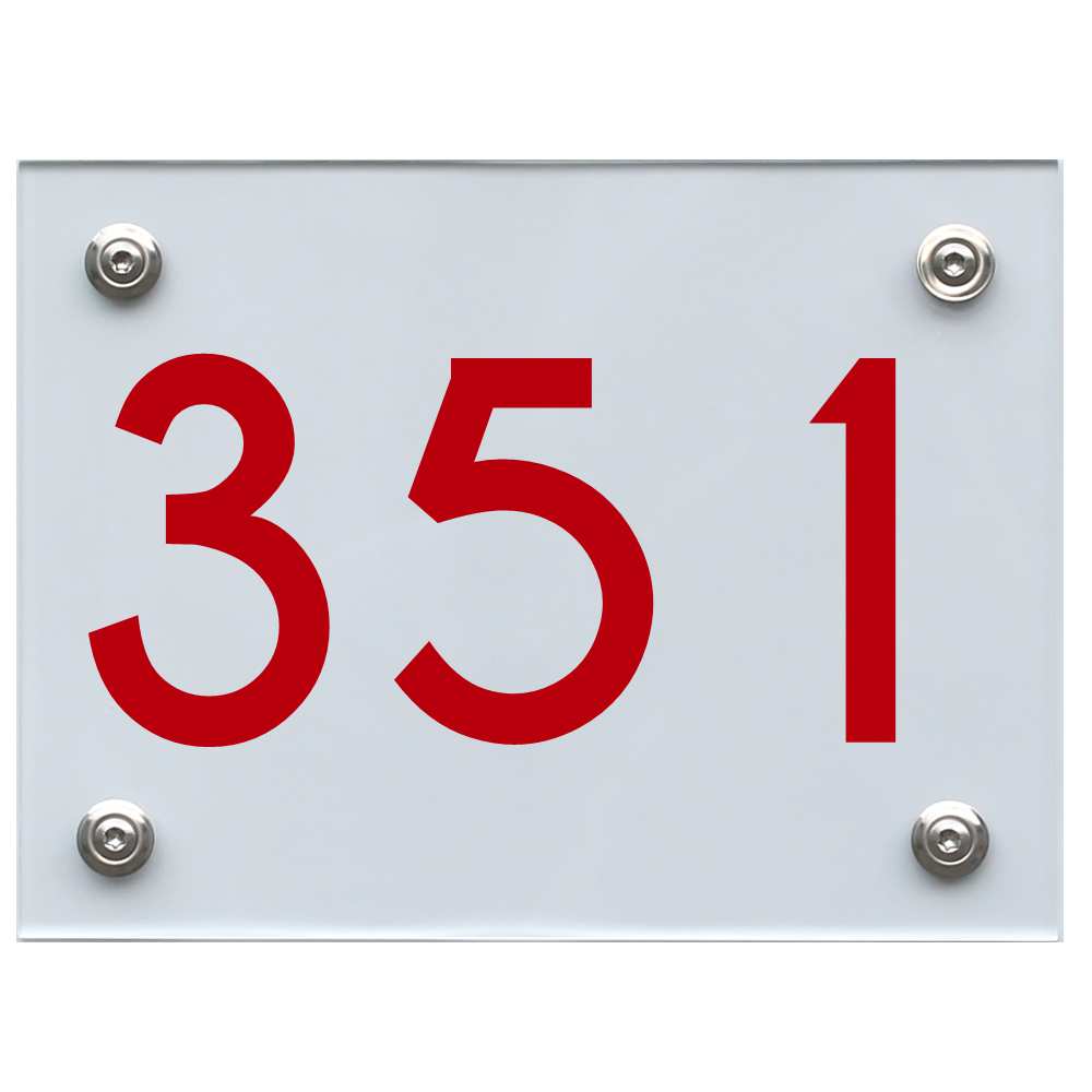 Hausnummernschild 351 rot