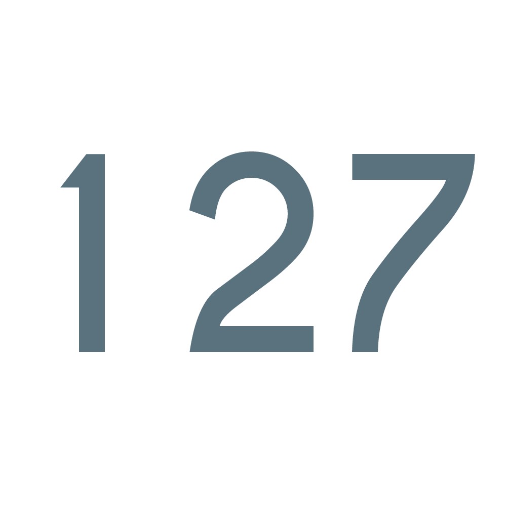 Hausnummer Aufkleber 127 silber