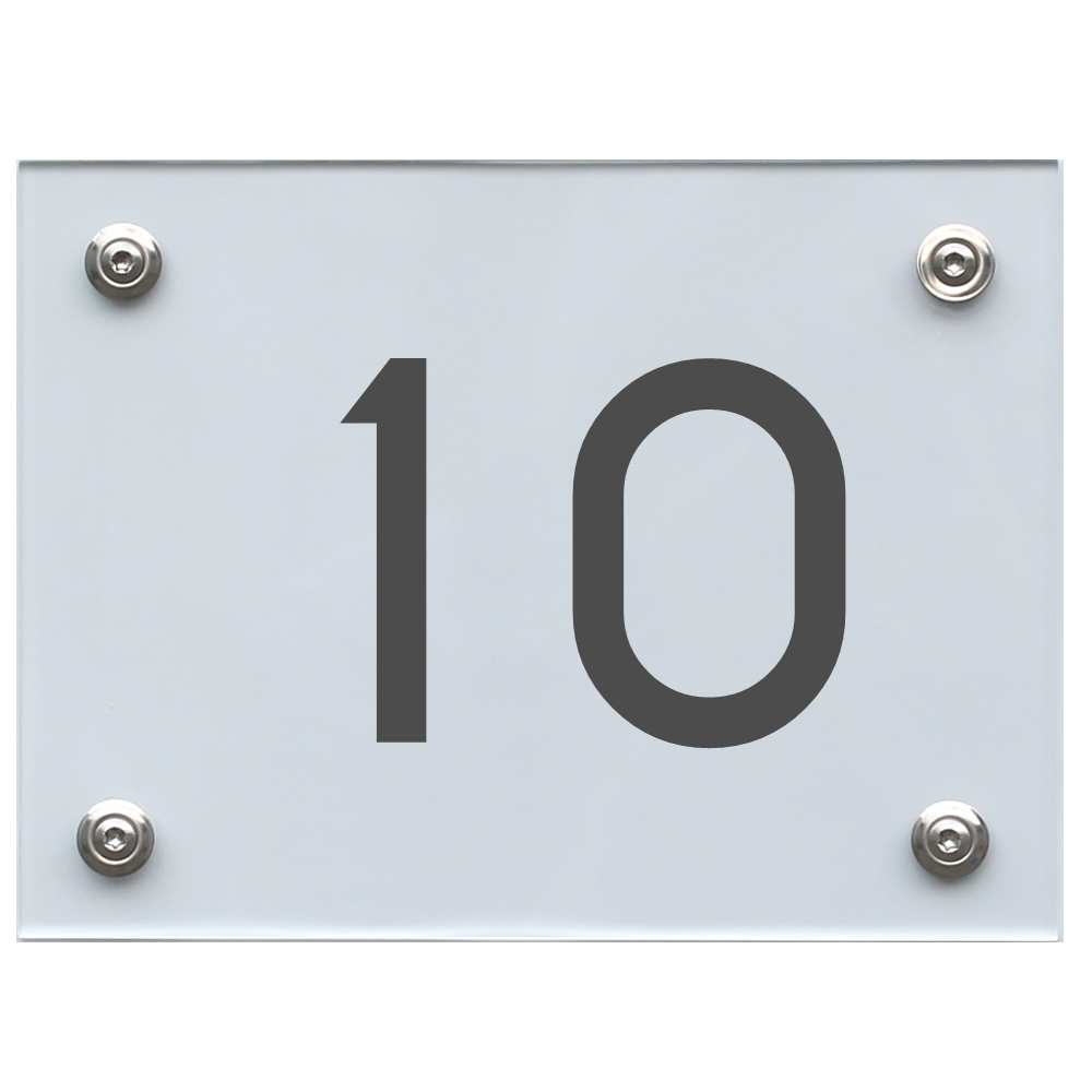 Hausnummernschild 10 dunkelgrau