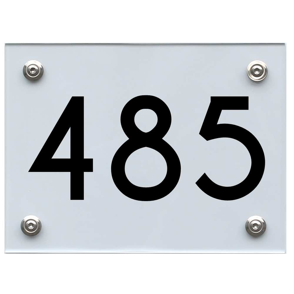 Hausnummernschild 485 schwarz