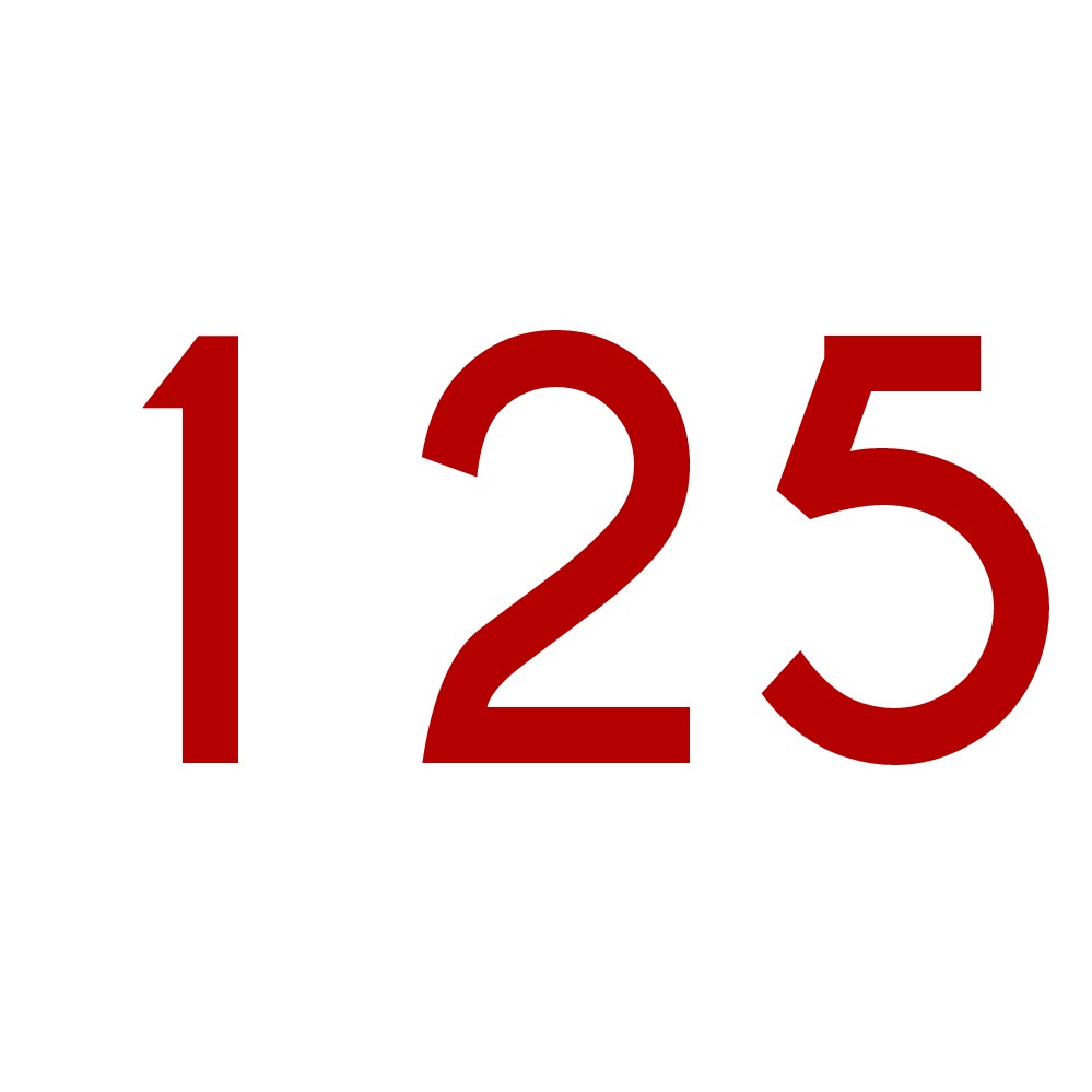 Hausnummer Aufkleber 125 rot