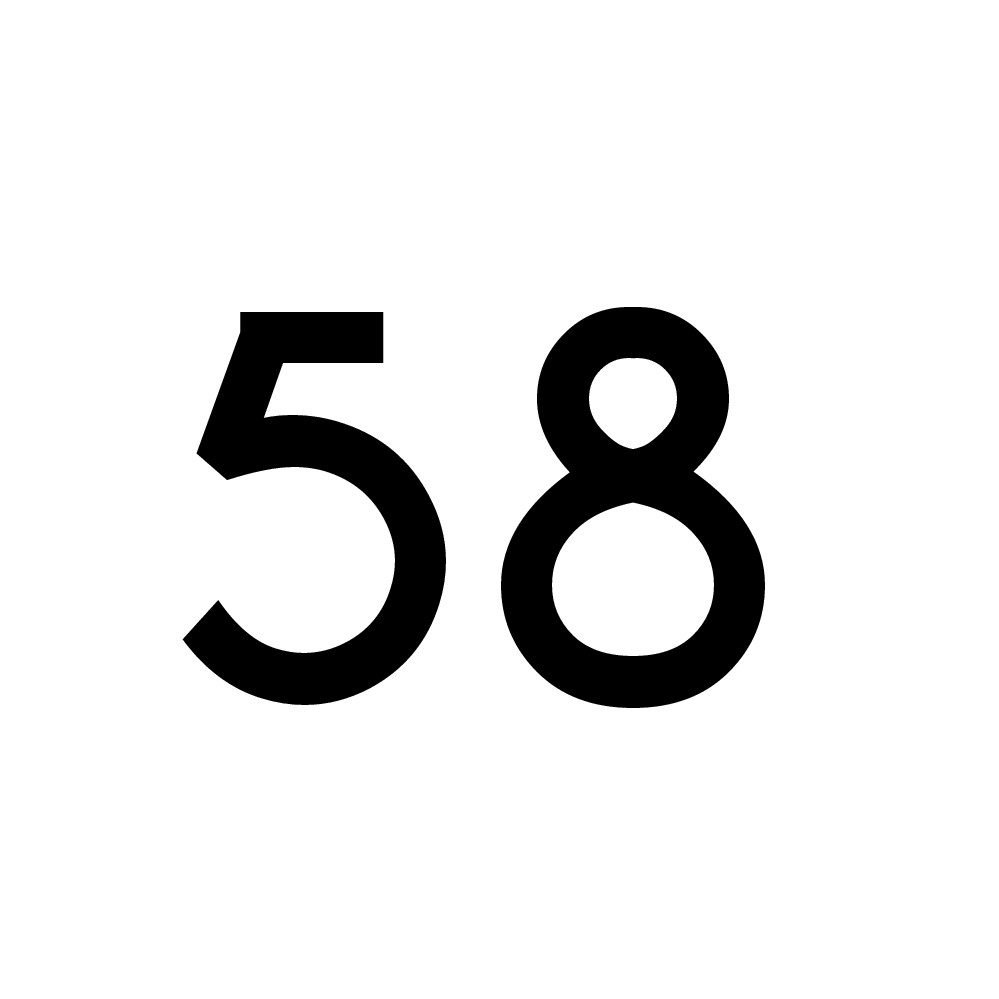 Hausnummer Aufkleber 58 schwarz