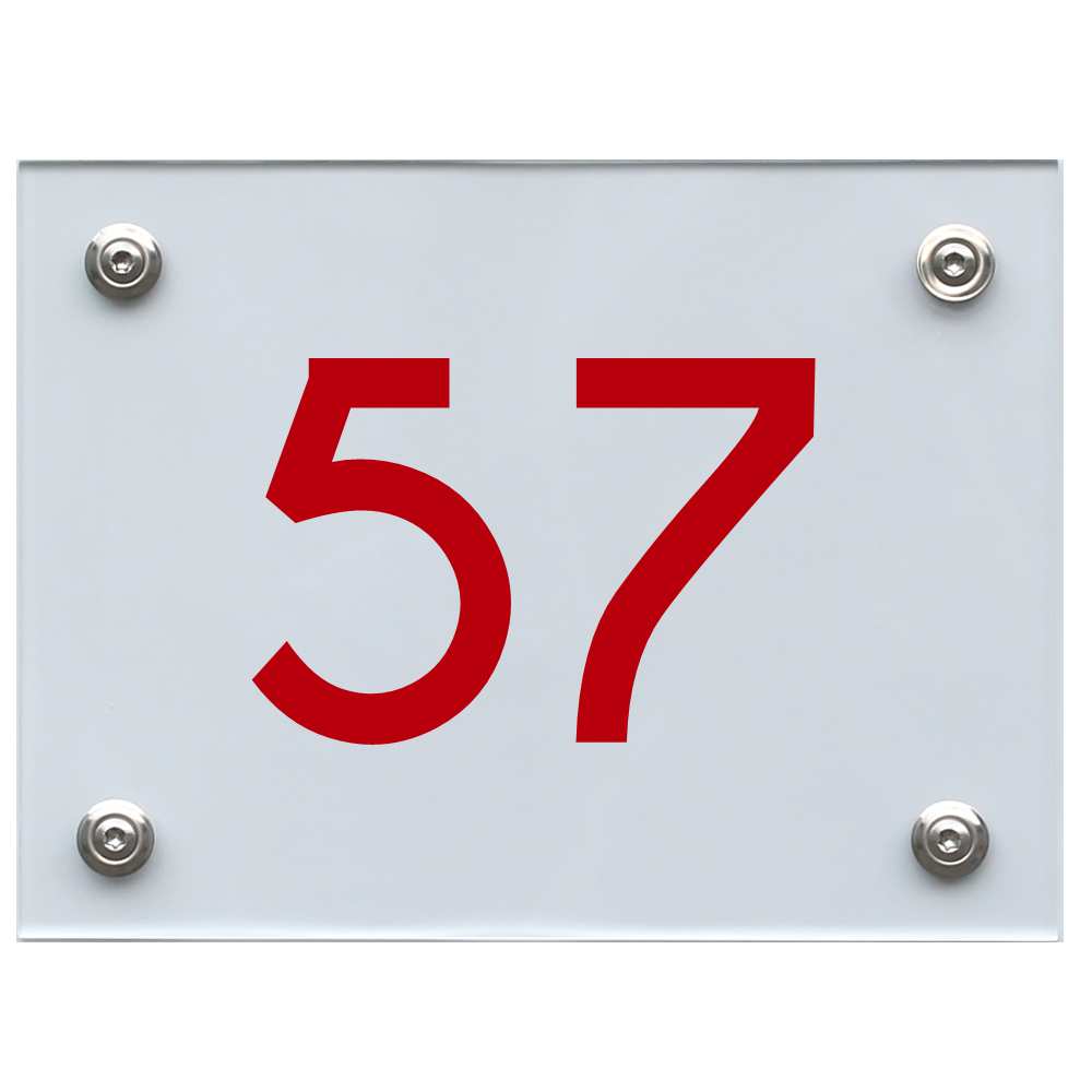 Hausnummernschild 57 rot