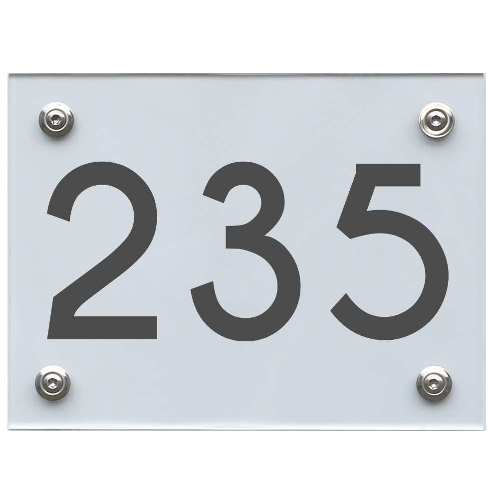 Hausnummernschild 235 dunkelgrau