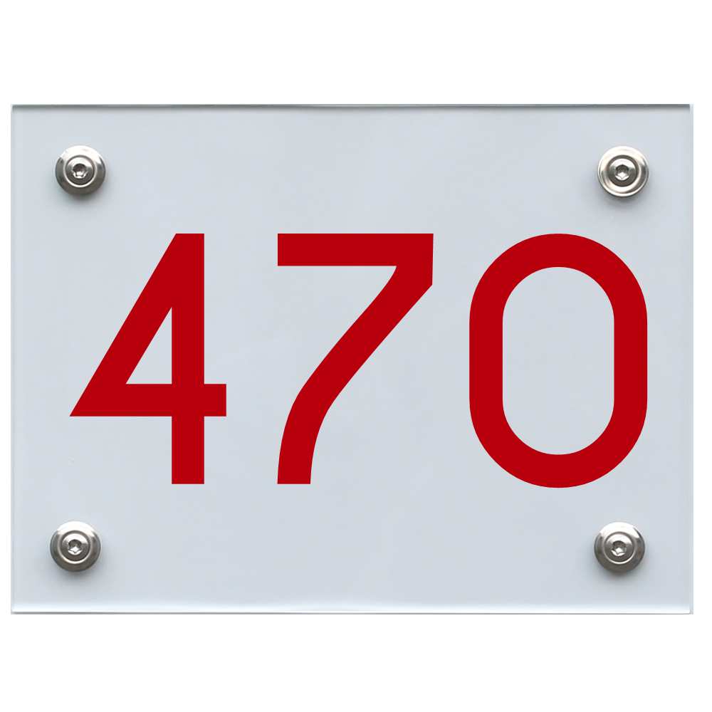 Hausnummernschild 470 rot
