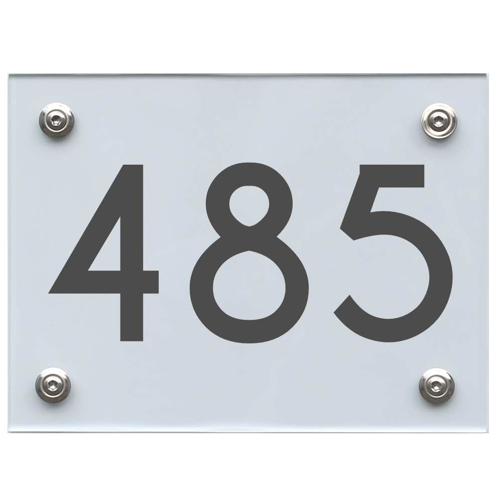 Hausnummernschild 485 dunkelgrau