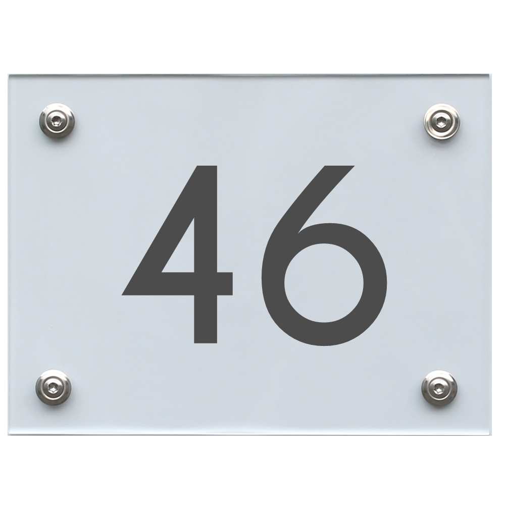 Hausnummernschild 46 dunkelgrau