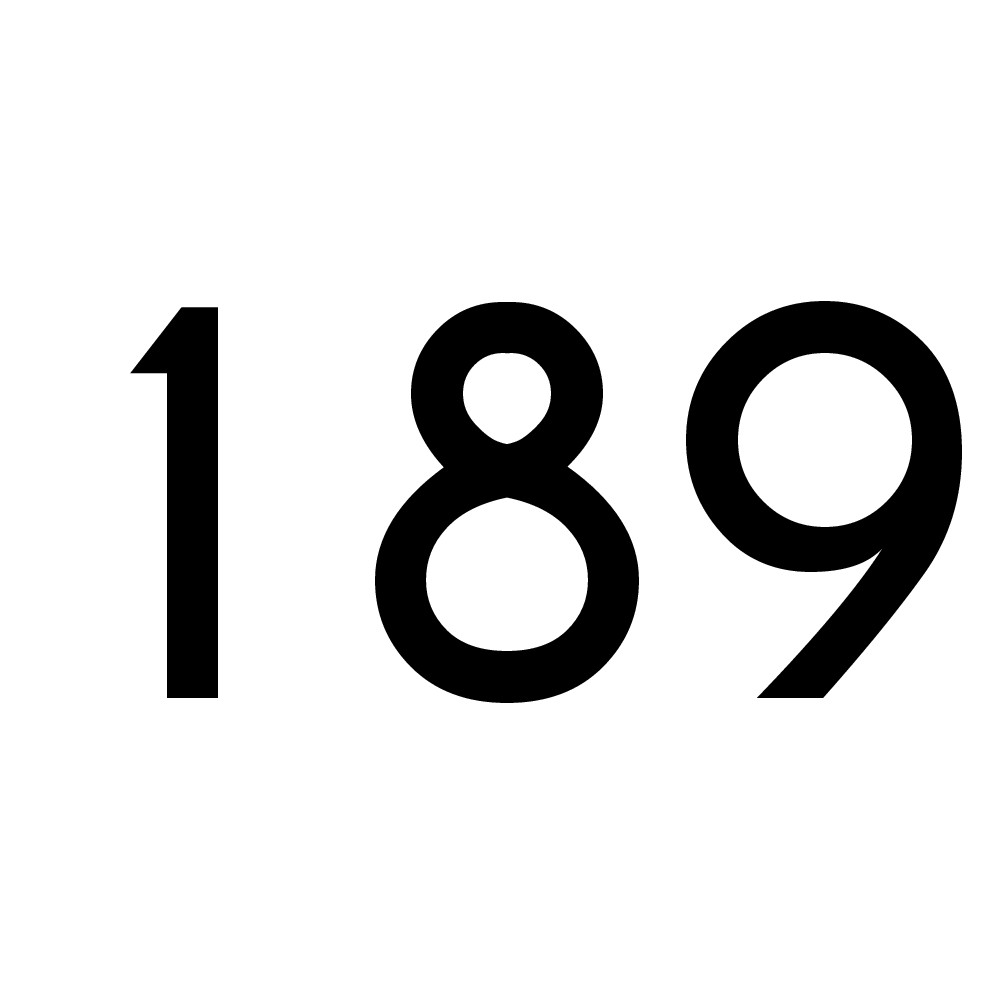 Hausnummer Aufkleber 189 schwarz