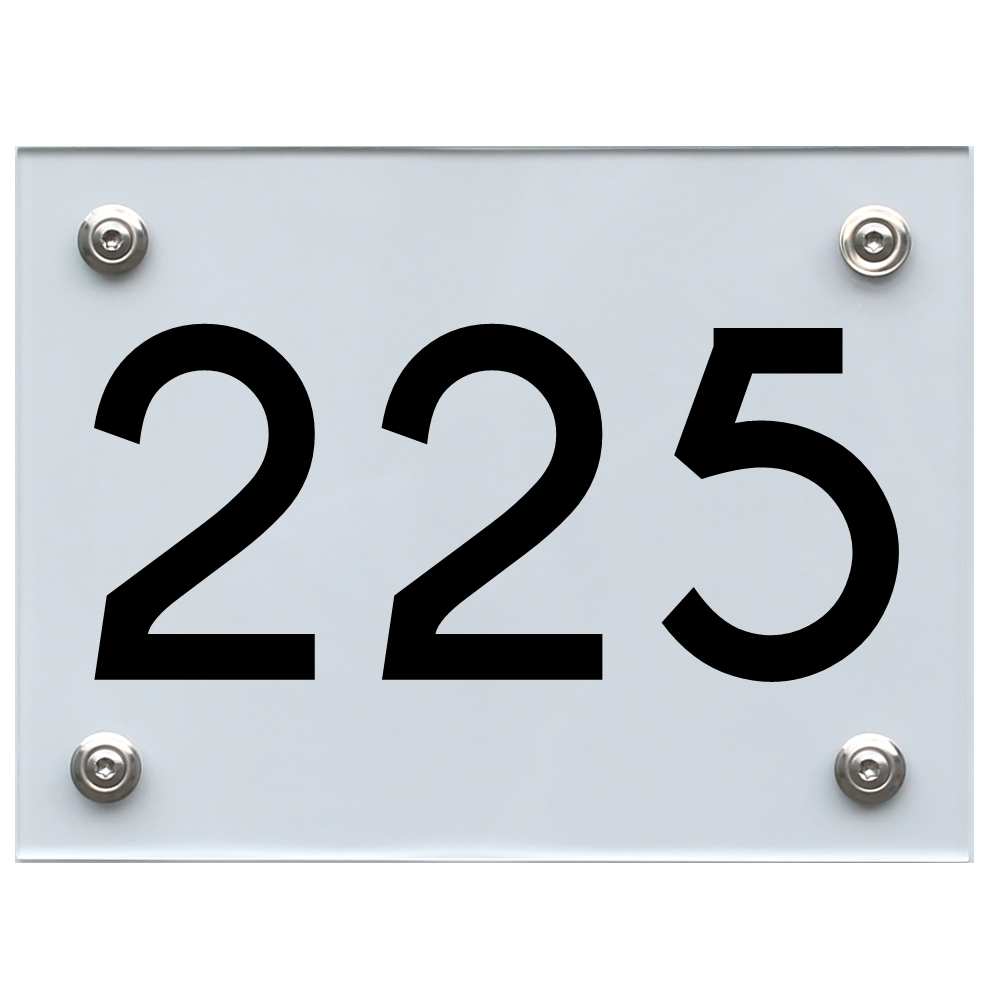 Hausnummernschild 225 schwarz