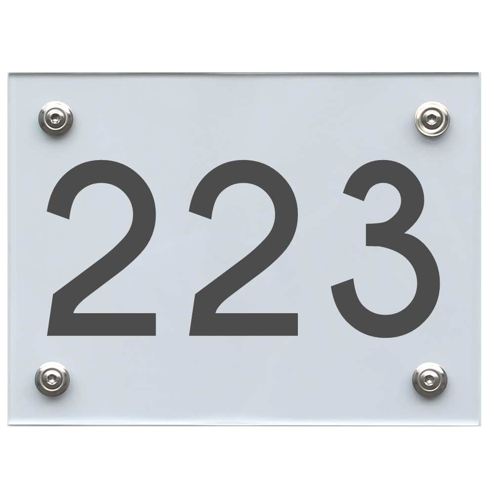 Hausnummernschild 223 dunkelgrau