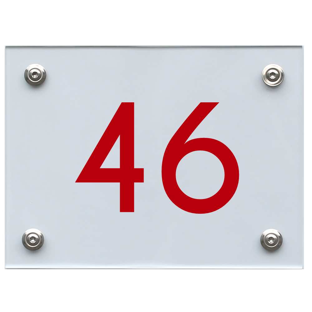 Hausnummernschild 46 rot