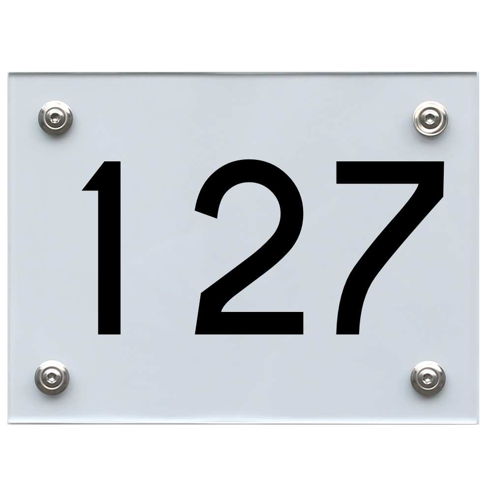 Hausnummernschild 127 schwarz