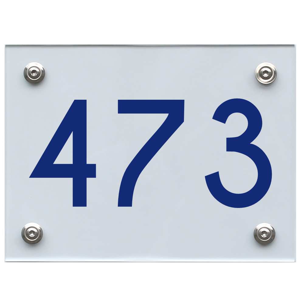 Hausnummernschild 473 blau