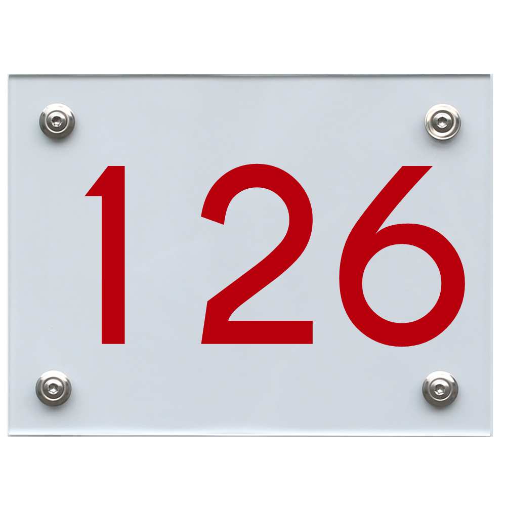 Hausnummernschild 126 rot