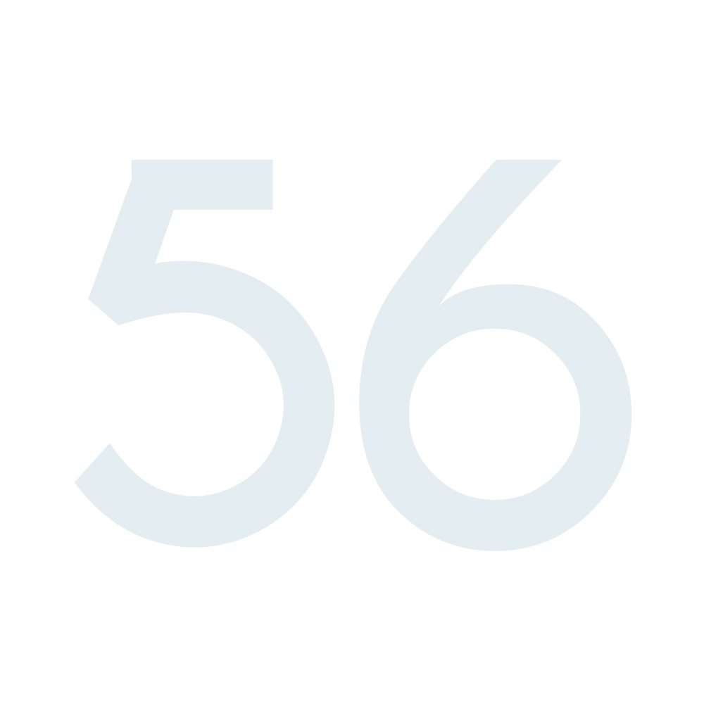 Zahlenaufkleber 56 weiß