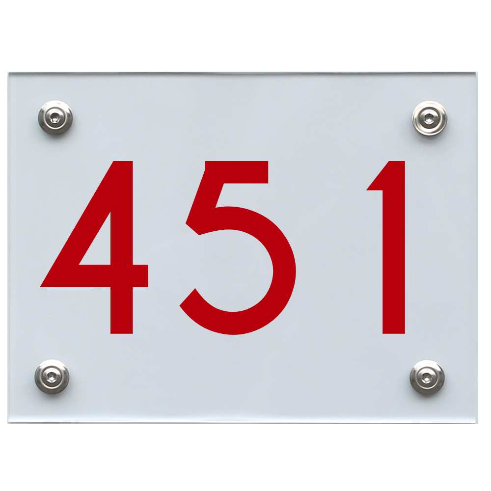 Hausnummernschild 451 rot