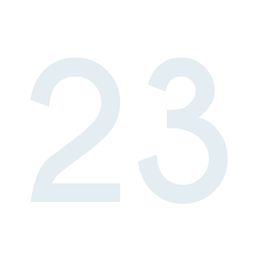 Zahlenaufkleber 23 weiß