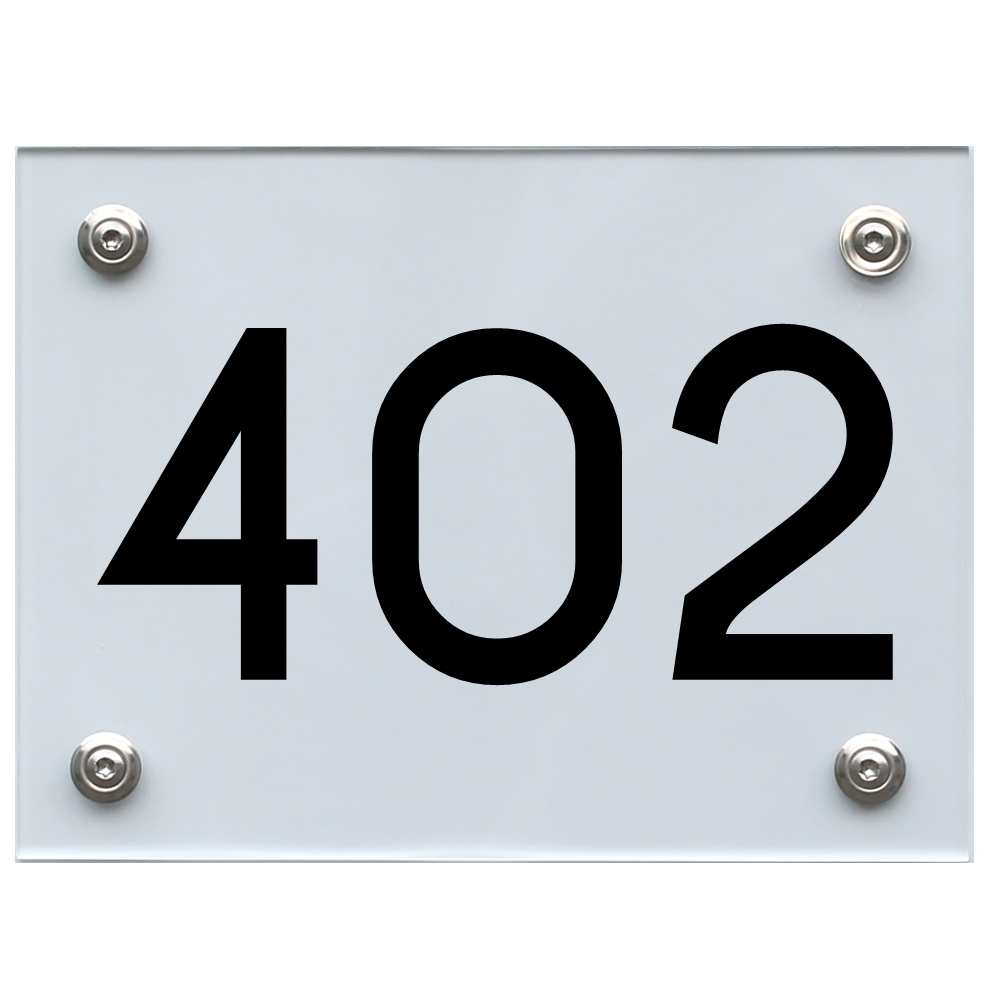 Hausnummernschild 402 schwarz