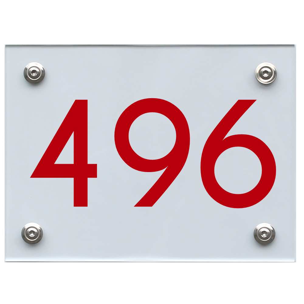Hausnummernschild 496 rot