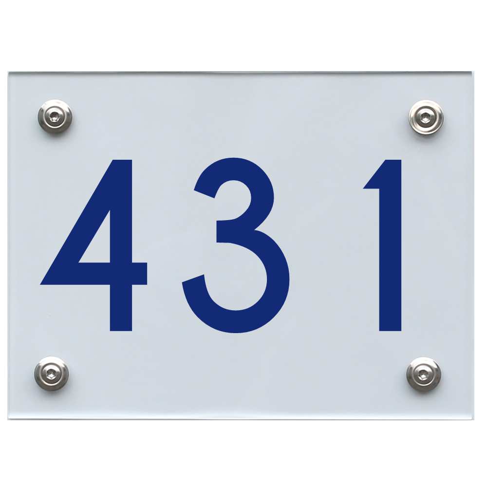 Hausnummernschild 431 blau