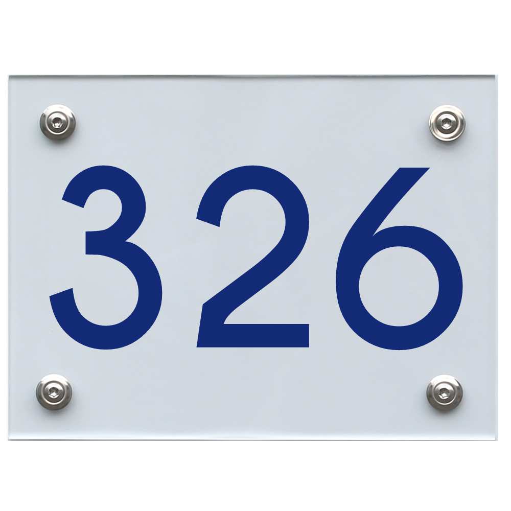 Hausnummernschild 326 blau