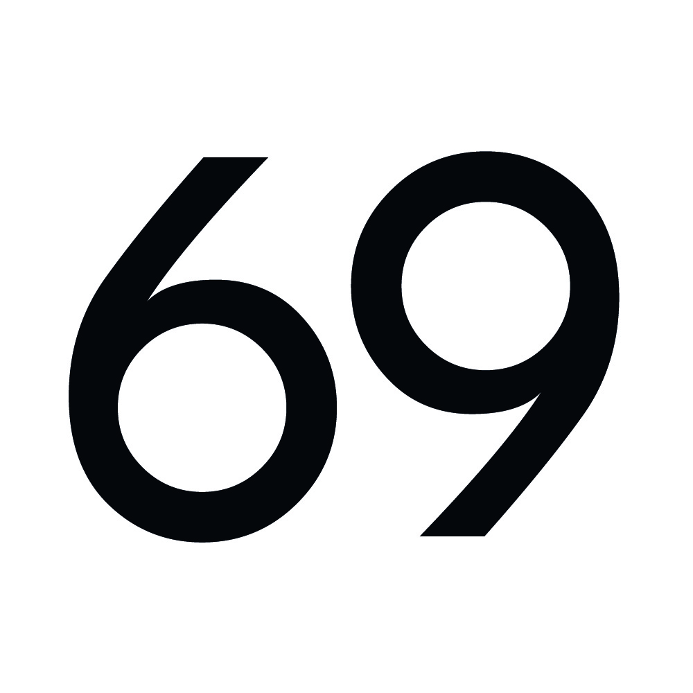 Zahlenaufkleber 69 schwarz