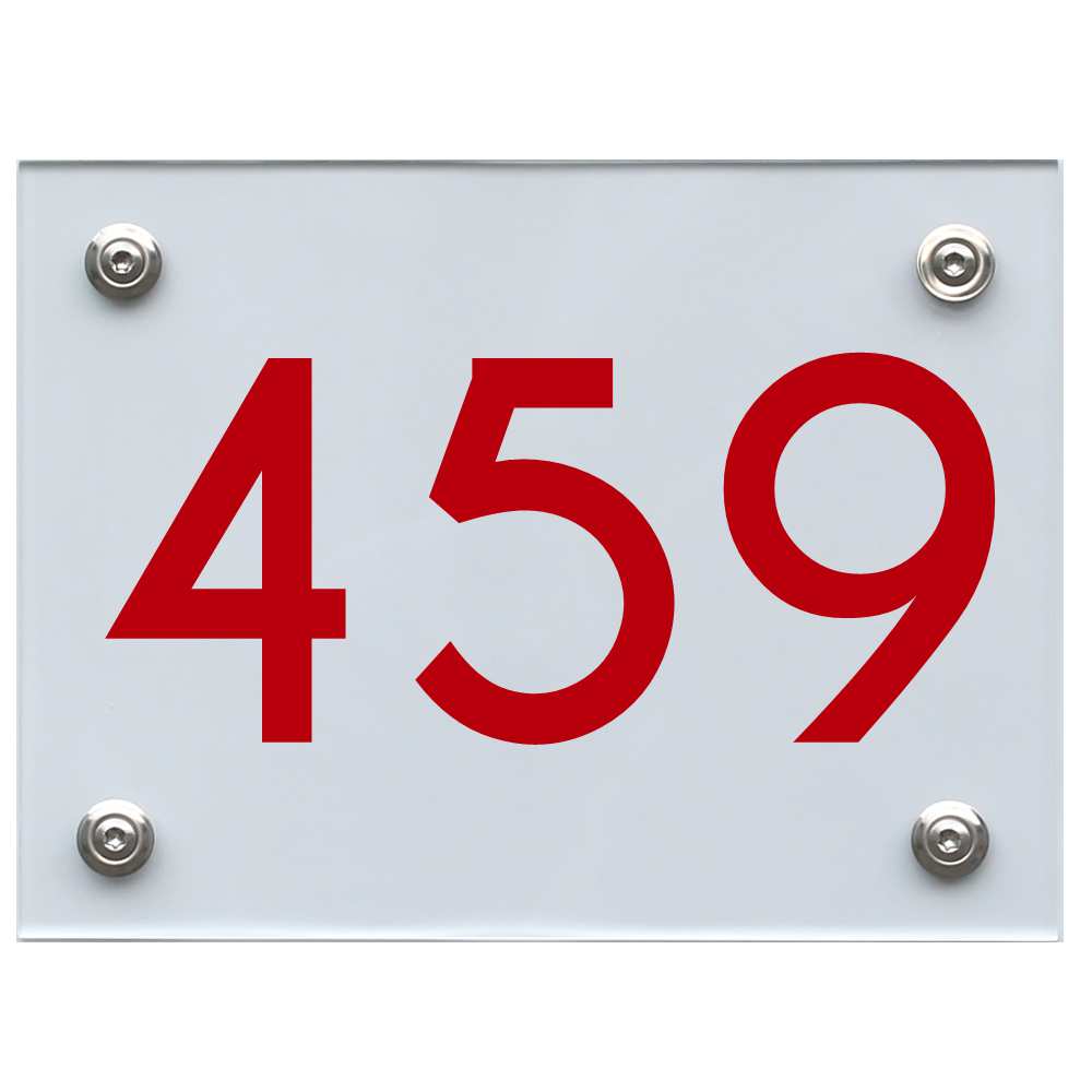Hausnummernschild 459 rot
