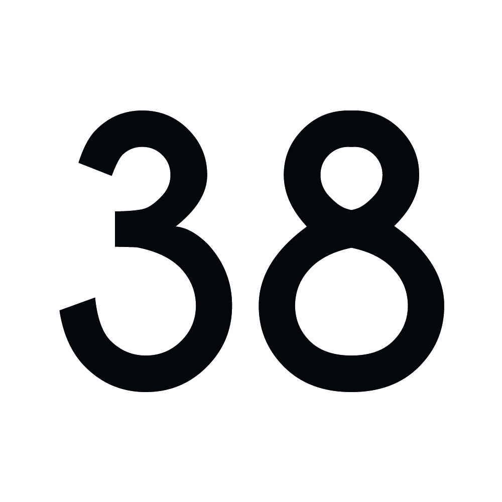Zahlenaufkleber 38 schwarz