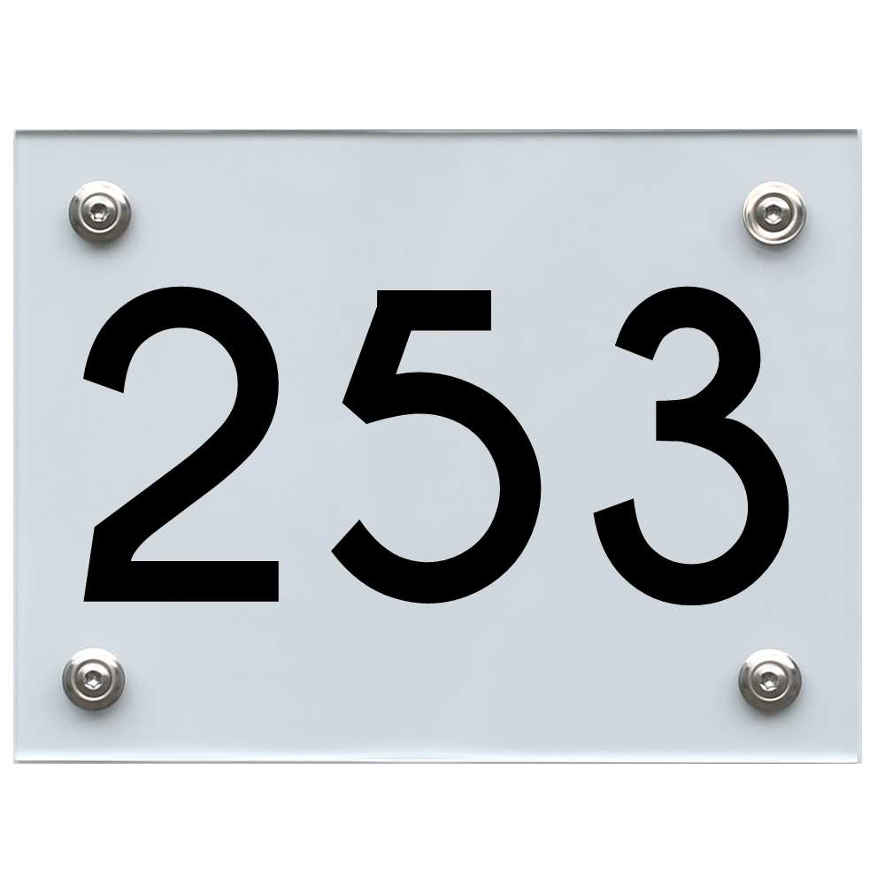 Hausnummernschild 253 schwarz