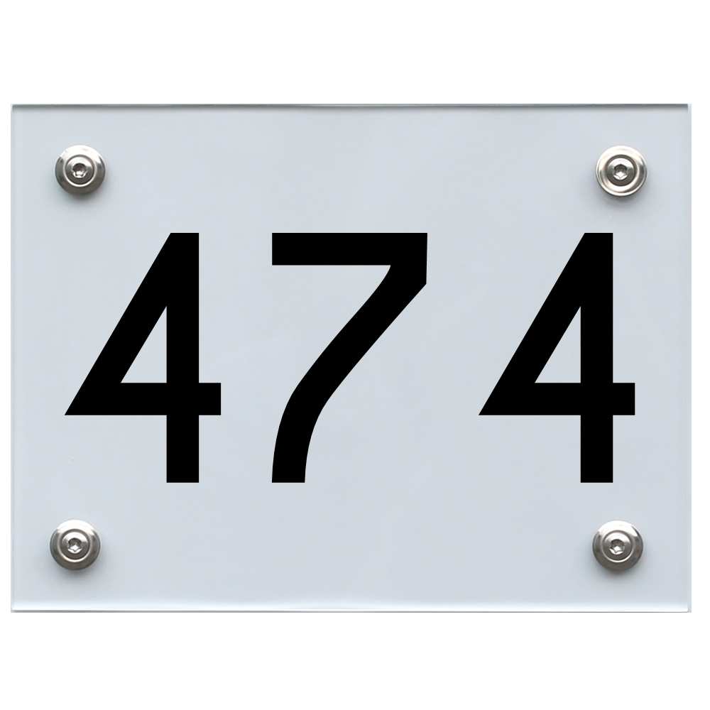 Hausnummernschild 474 schwarz