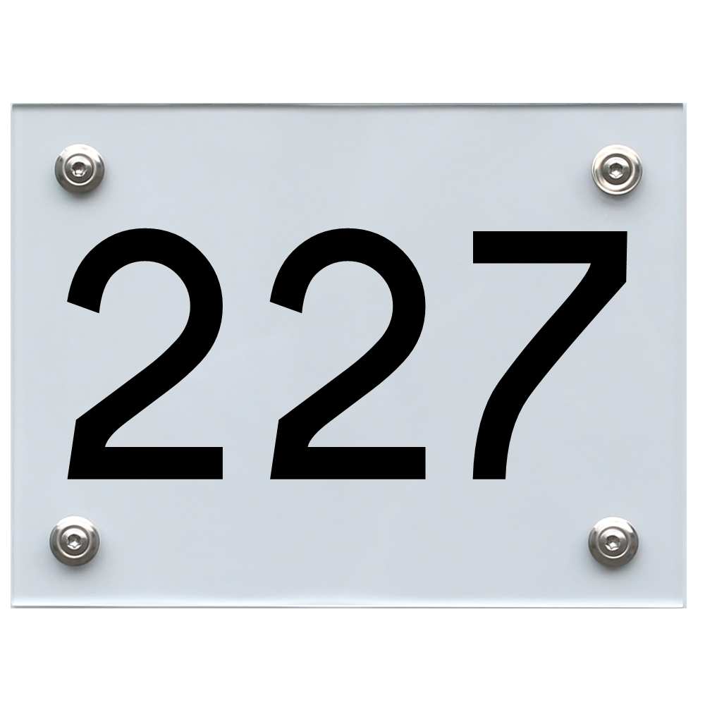 Hausnummernschild 227 schwarz