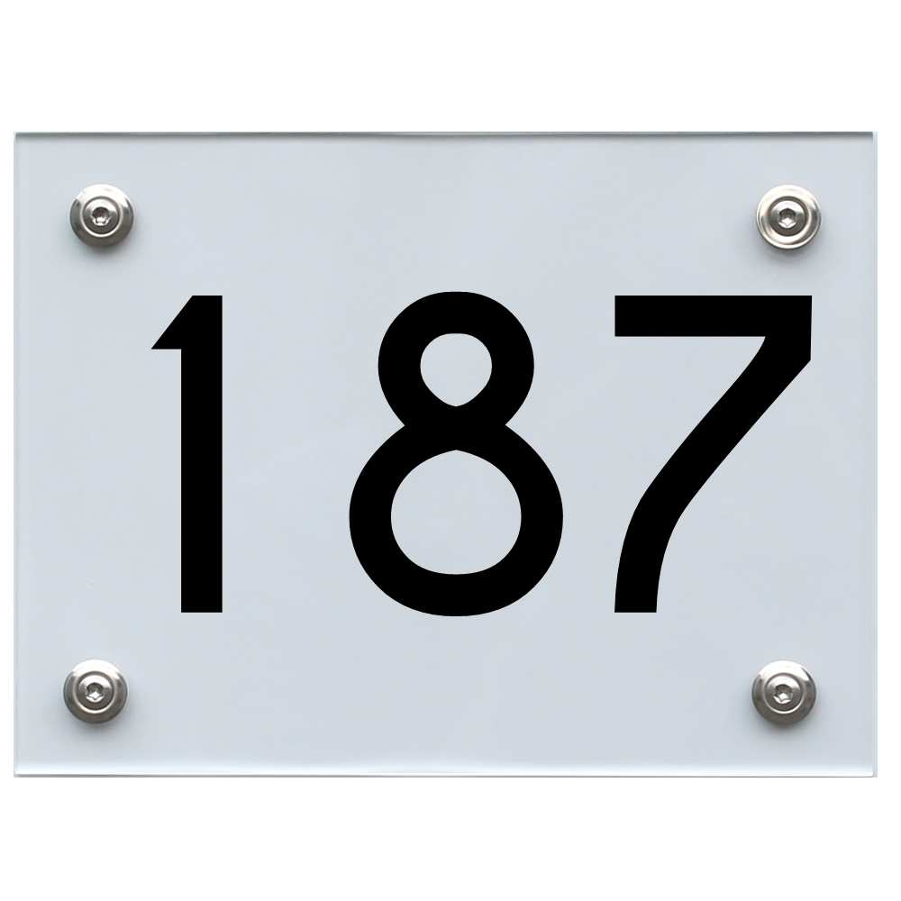 Hausnummernschild 187 schwarz