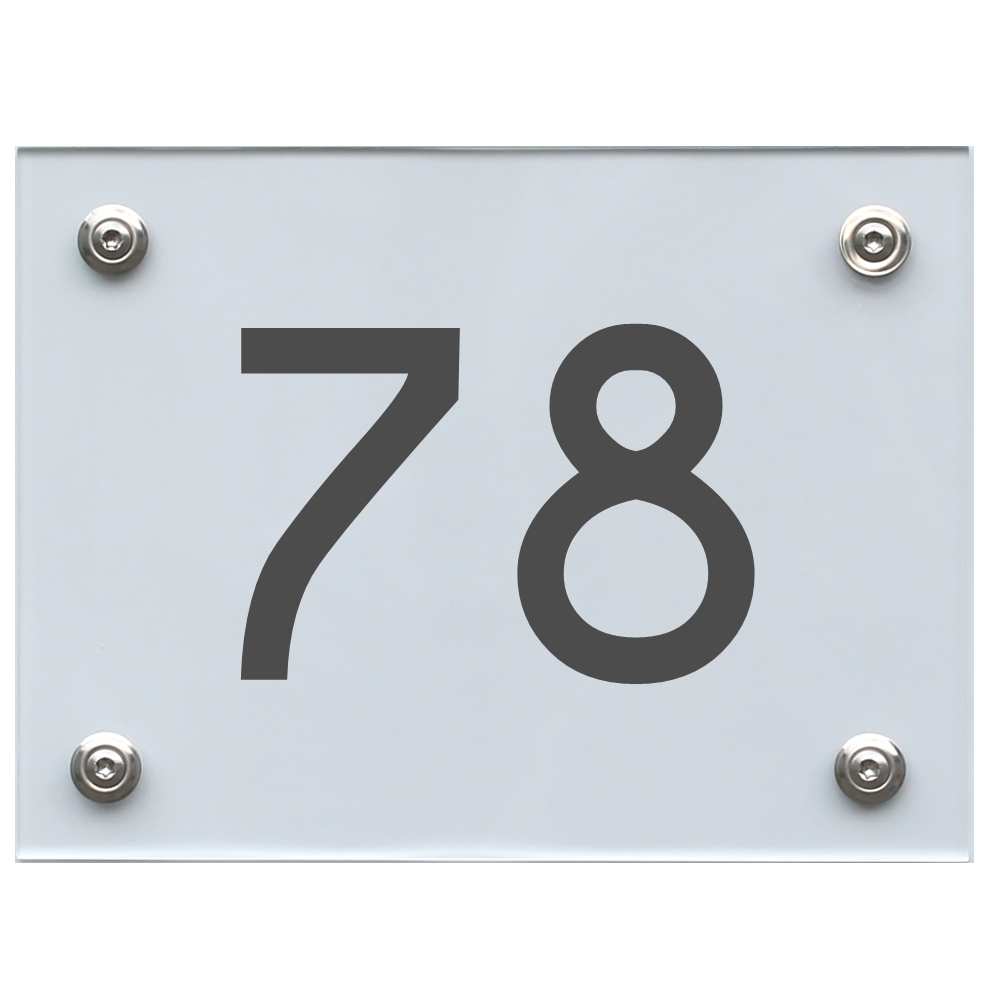Hausnummernschild 78 dunkelgrau