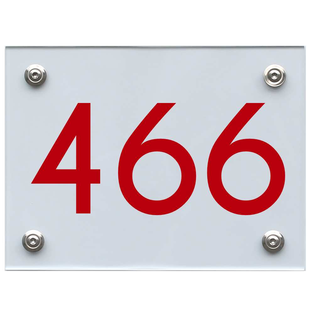 Hausnummernschild 466 rot