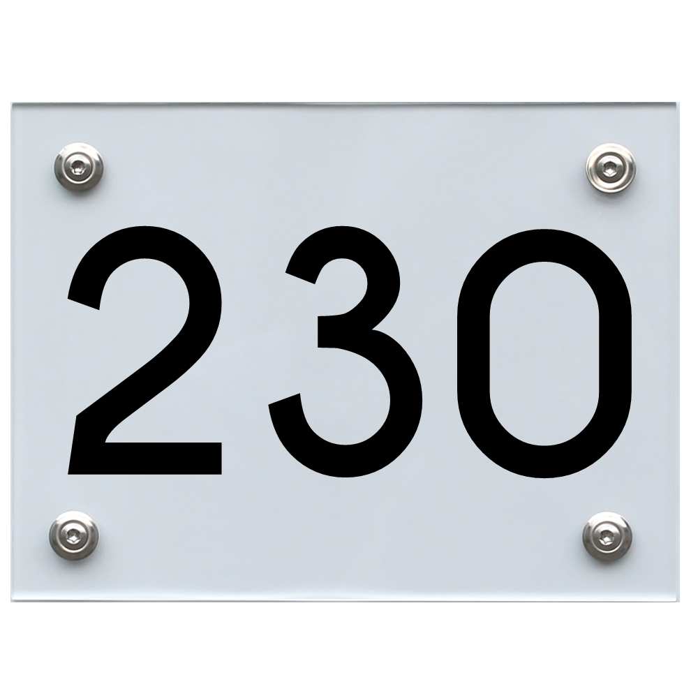 Hausnummernschild 230 schwarz