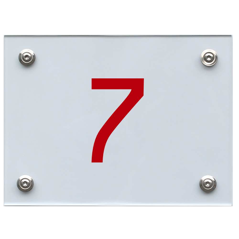 Hausnummernschild 7 rot