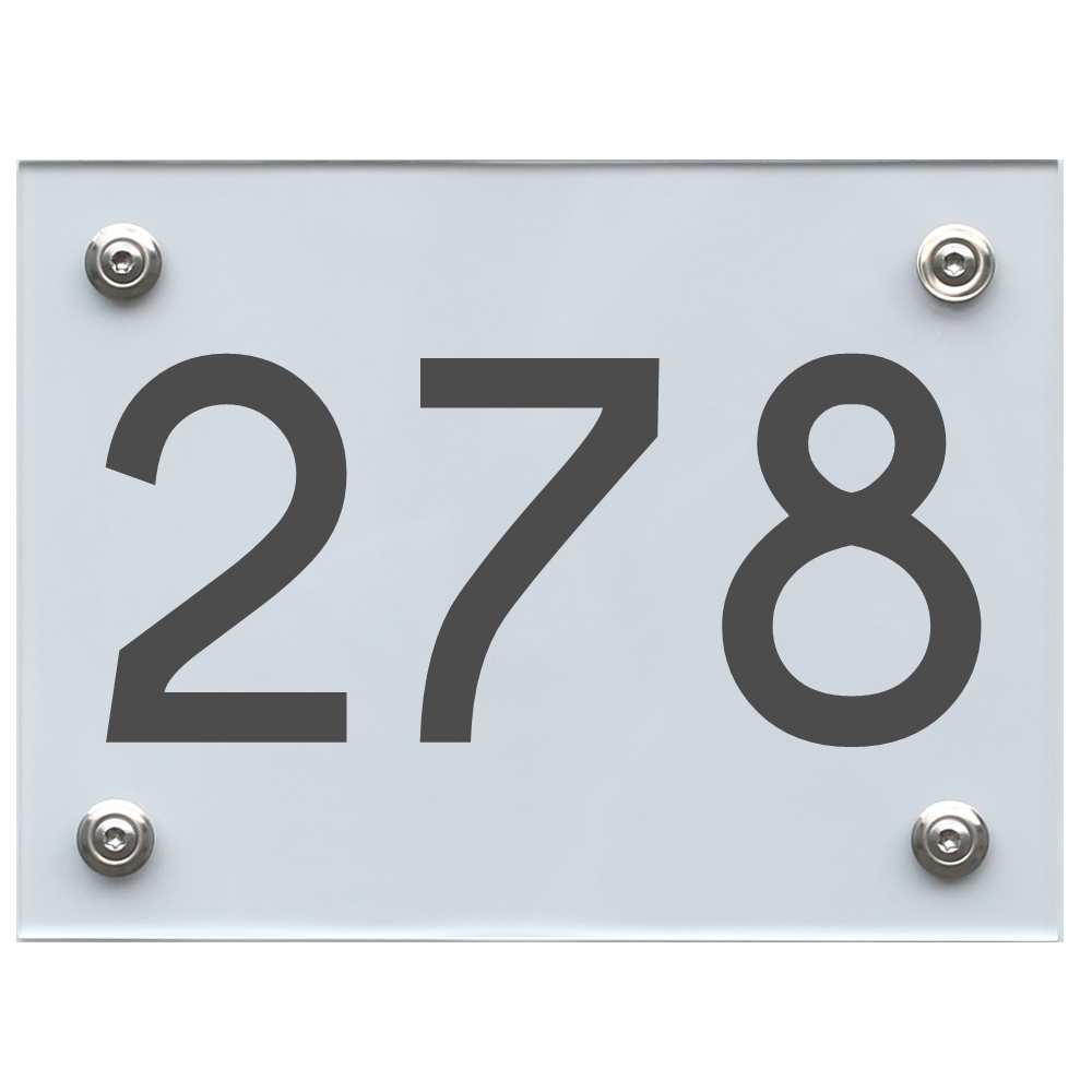 Hausnummernschild 278 dunkelgrau