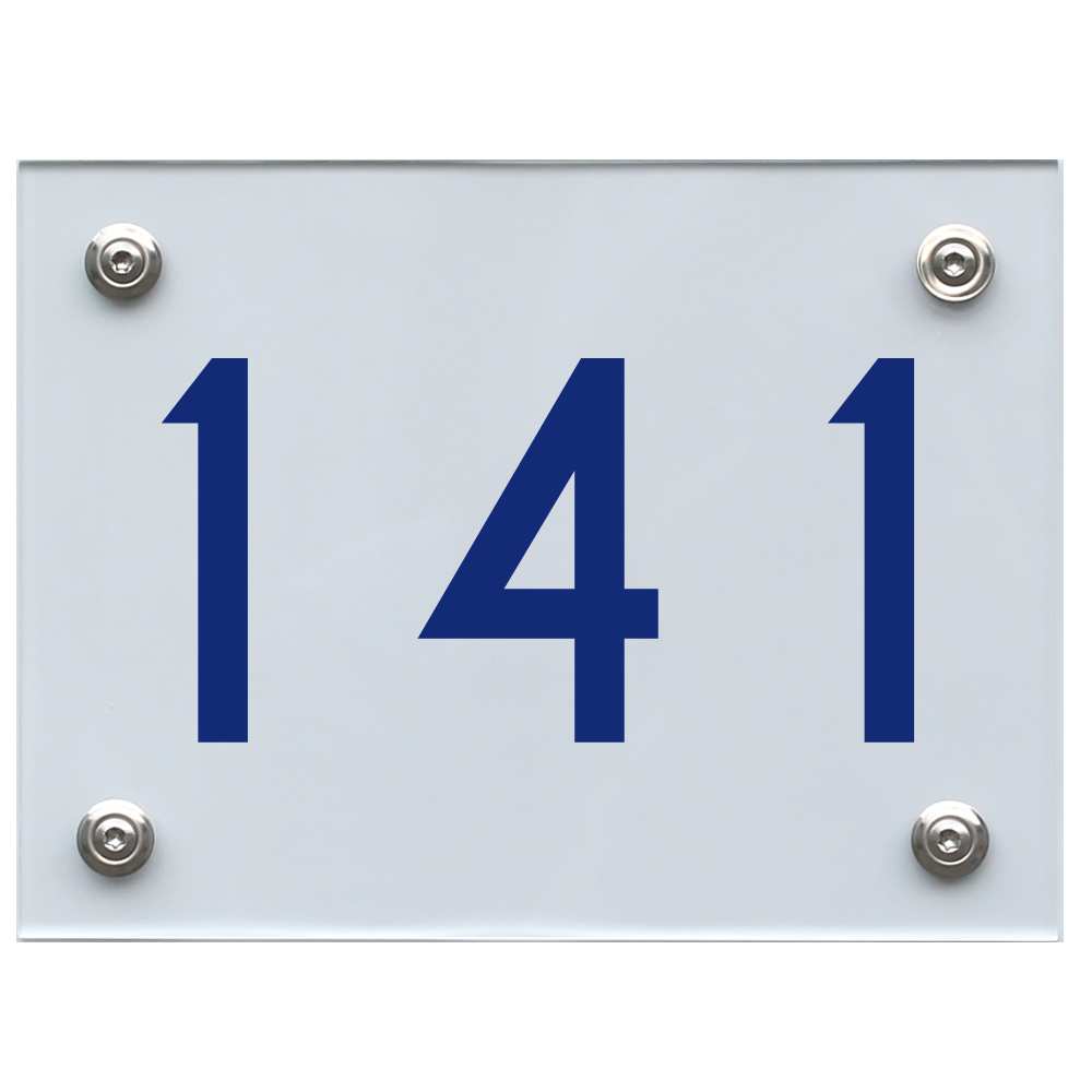Hausnummernschild 141 blau
