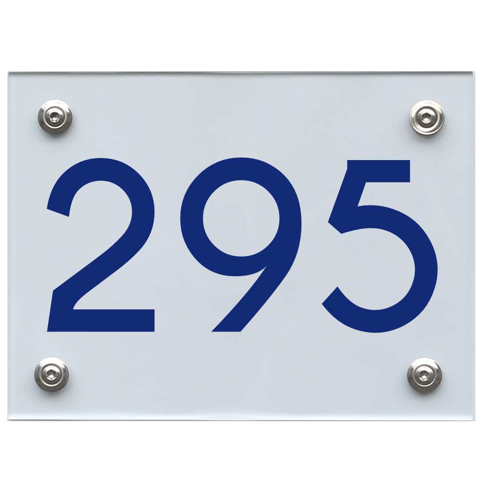 Hausnummernschild 295 blau
