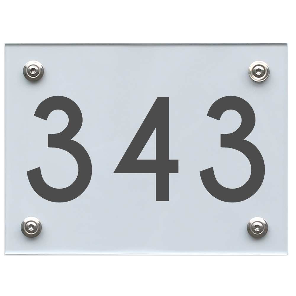 Hausnummernschild 343 dunkelgrau