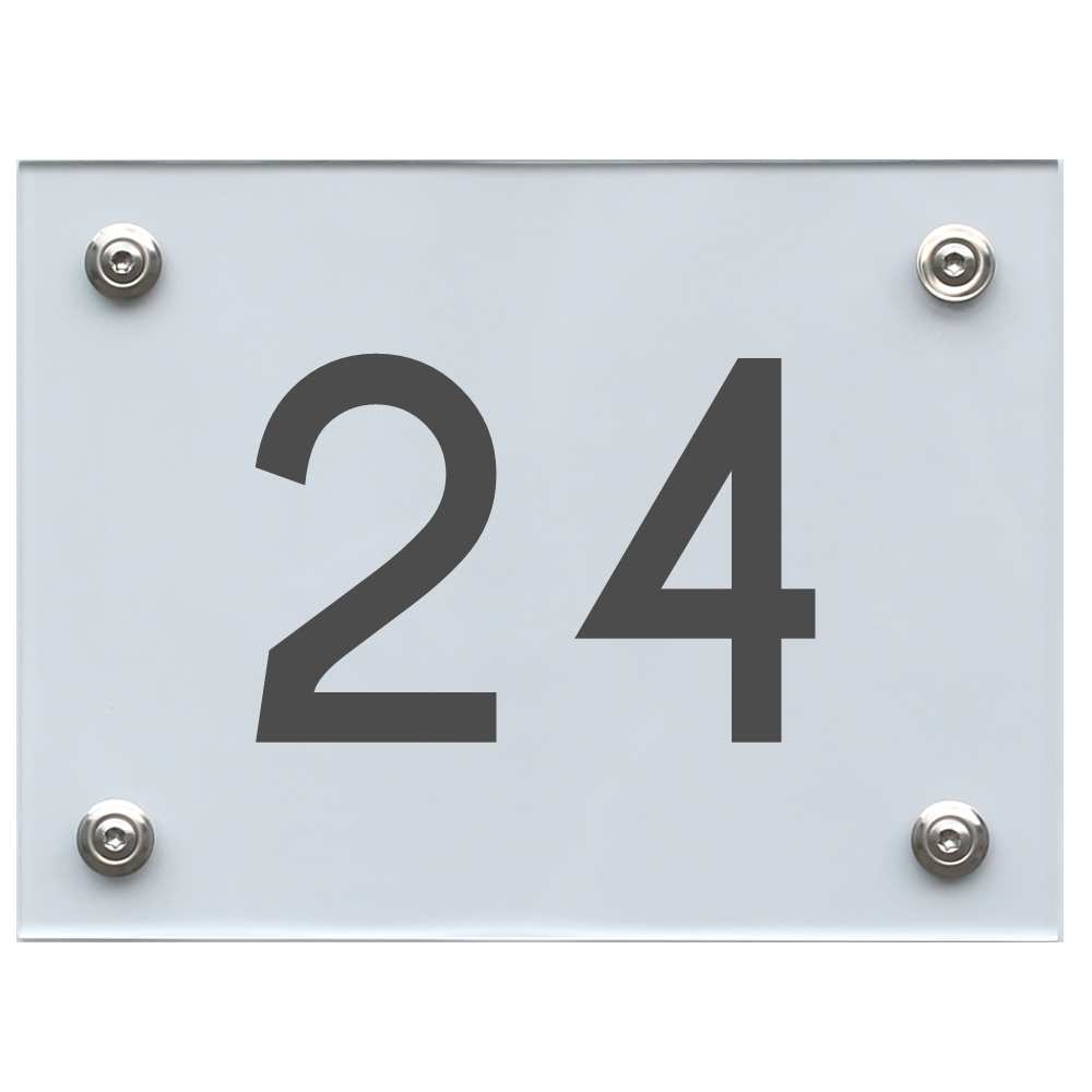 Hausnummernschild 24 dunkelgrau