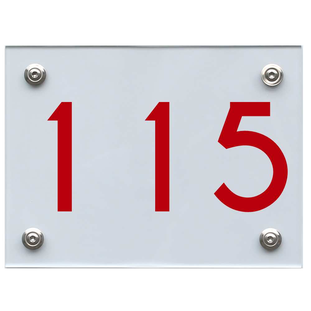 Hausnummernschild 115 rot